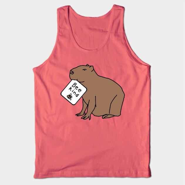 Be Kind Capybara Tank Top by ellenhenryart